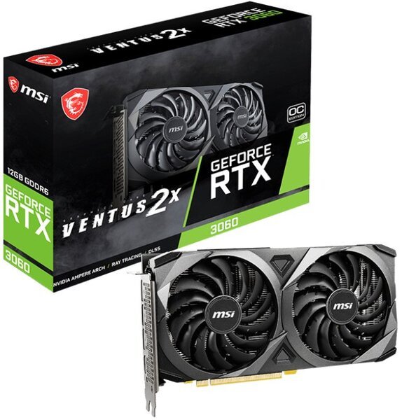 

Видеокарта MSI GeForce RTX 3060 12GB GDDR6 VENTUS 2X OC