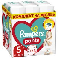 PAMPERS Детские одноразовые подгузники-трусики Pants Junior (12-17 кг) Мега Супер 152шт