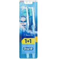 ORAL-B Зубная щетка 3D White Отбеливание 40 средняя 1+1шт