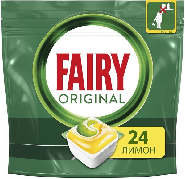 

Капсулы для посудомоечных машин Fairy Original All in 1 Лимон 24шт