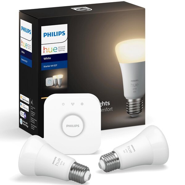 

Набор Philips Hue White (Bridge лампа E27 2шт) (929001821619)