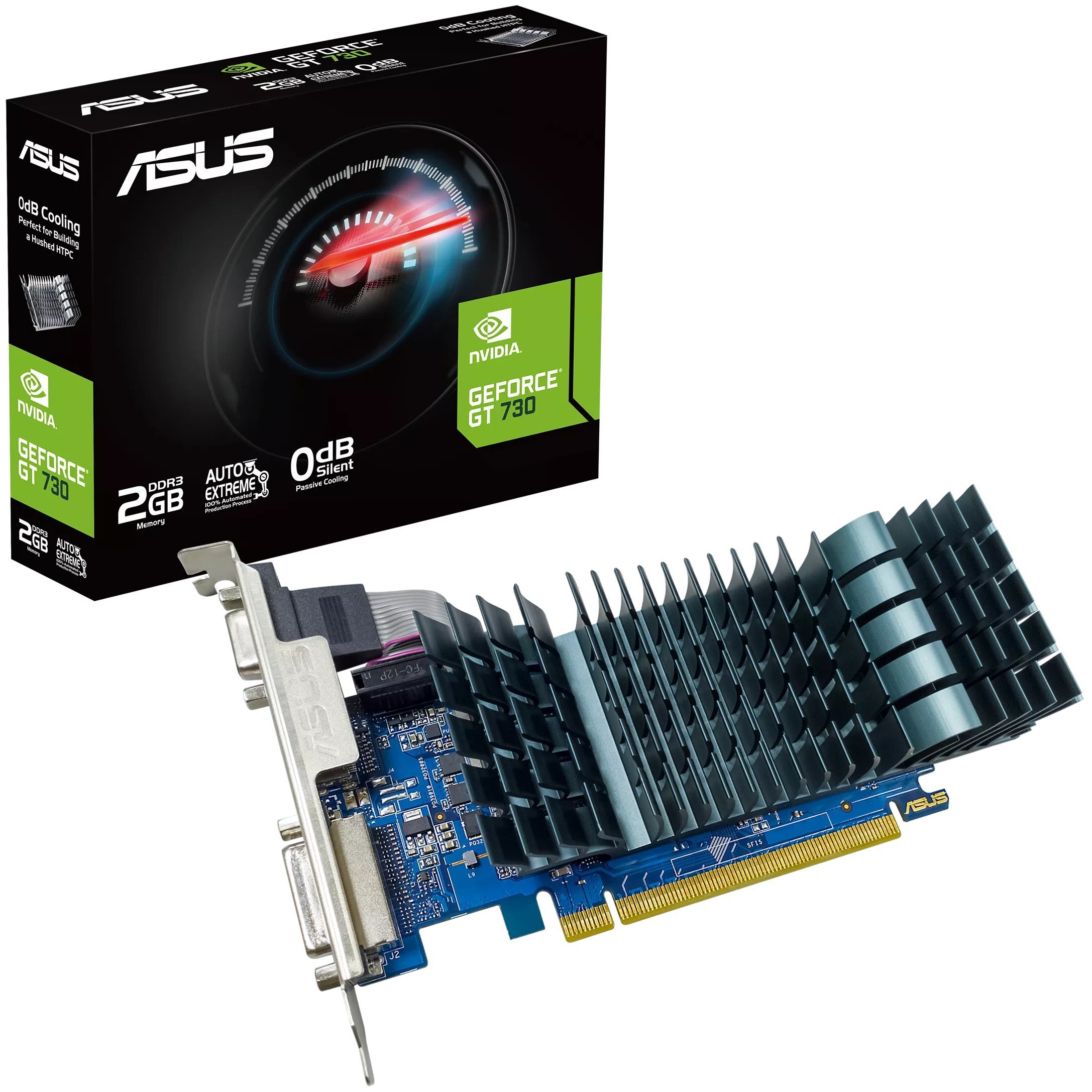 Видеокарта ASUS GeForce GT730 2GB DDR3 EVO low-profile for silent HTPC builds GT730-SL-2GD3-BRK-EVO (90YV0HN0-M0NA00) фото 1