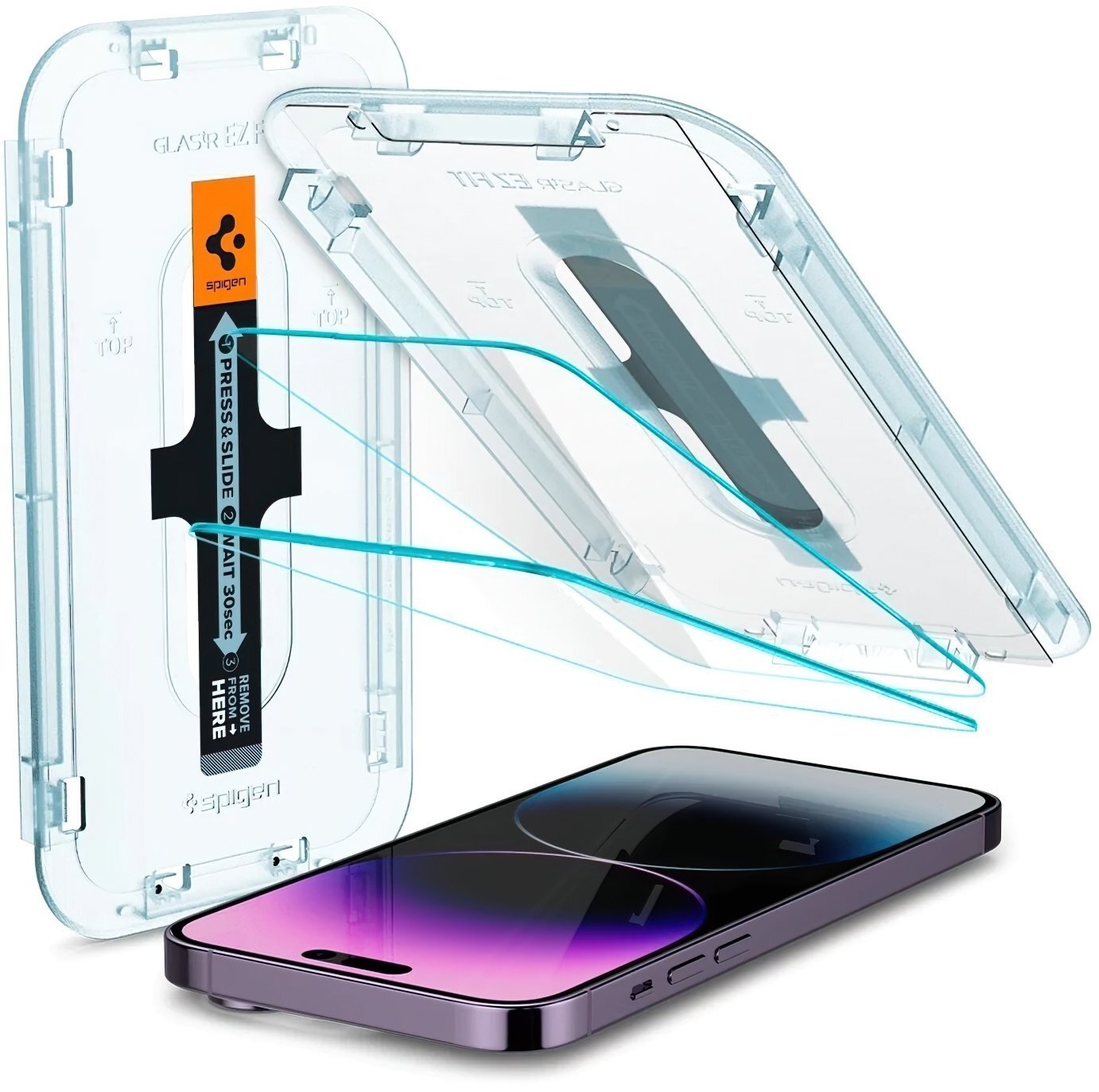 Захисне скло Spigen для Apple Iphone 14 Pro Max Glas tR EZ Fit (2 Pack) Clear (AGL05202)фото