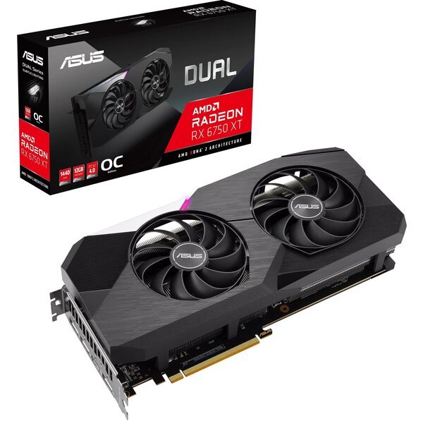 

Видеокарта ASUS Radeon RX 6750 XT 12GB GDDR6 DUAL OC DUAL-RX6750XT-O12G