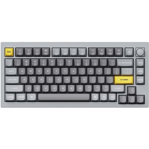 

Клавиатура Keychron Q1 84 Key QMK Gateron Phantom Silver Hot-Swap RGB Knob Grey (Q1N5_Keychron)