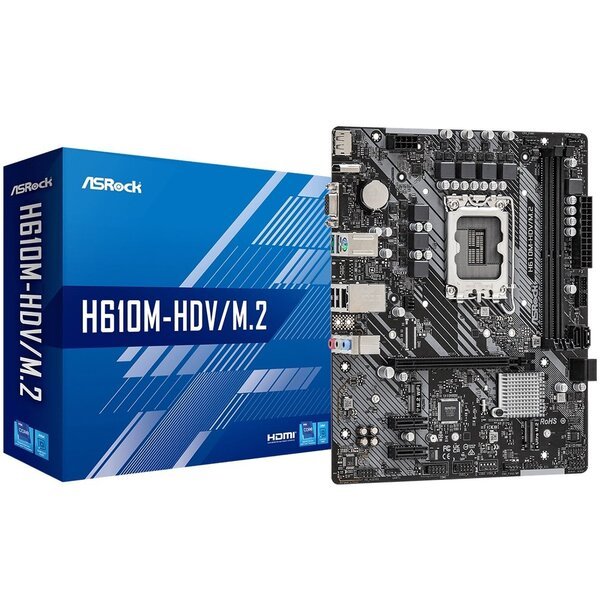

Материнская плата H610M-HDV/M.2 s1700 H610 2xDDR4 HDMA VGA mATX