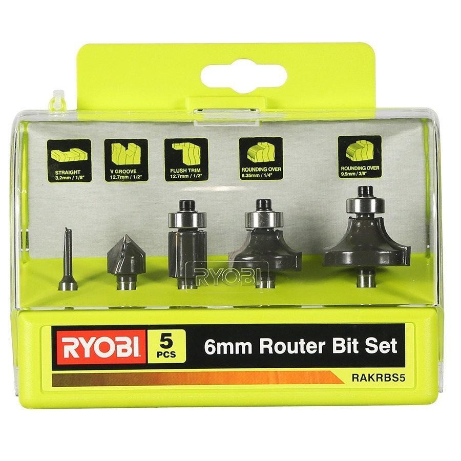 Фреза Ryobi RAKRBS5 набір 5 шт, хвостовик 6 мм (5132003828) (1531712)