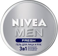Гель 3в1 Nivea Men Fresh для лица и рук с витамином Е 75мл
