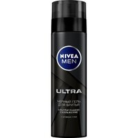 Чорний гель для гоління Nivea Men Ultra з активованим вугіллям 200мл