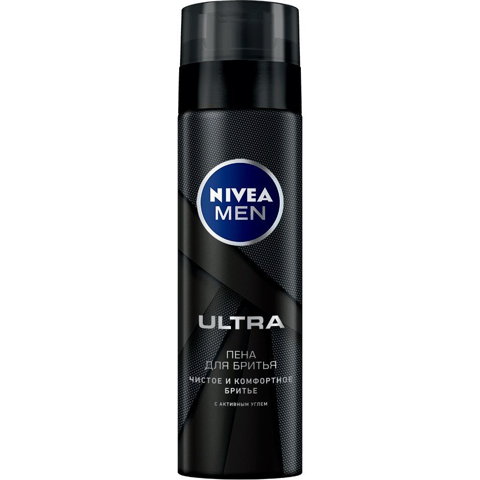 Пінка для гоління Nivea Men Ultra з активованим вугіллям 200млфото