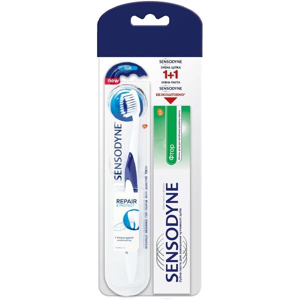 

Набор Sensodyne Зубная щетка Восстановление и защита + Зубная паста Фтор 50мл