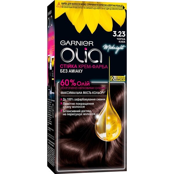 

Краска для волос Garnier Olia Базовая линейка оттенок 3.23 Черный кофе