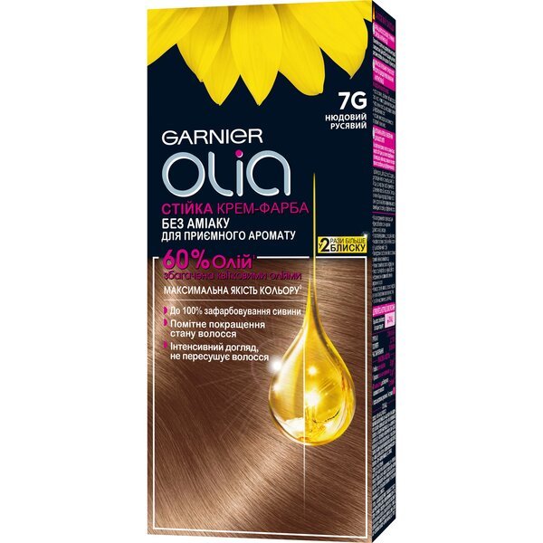 

Краска для волос Garnier Olia Базовая линейка оттенок 7G Нюдовый русый