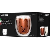 Набір чашок Ardesto Animals з подвійними стінками, 300 мл, 2 шт. (AR2630ARB)
