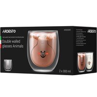 Набір чашок Ardesto Animals із подвійними стінками, 300 мл, 2 шт (AR2630AR)