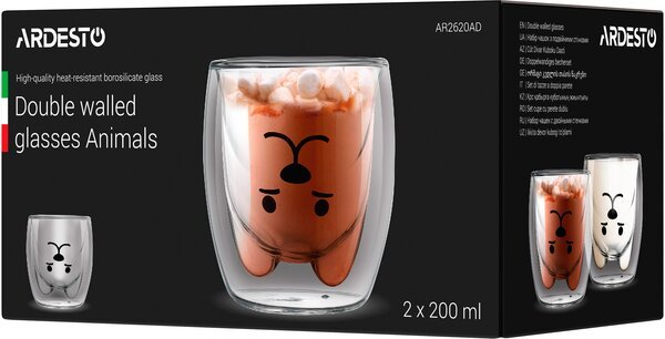

Набор чашек Ardesto Animals с двойными стенками, 200 мл, 2 шт (AR2620AD)