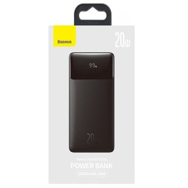 

Портативное зарядное устройство Power Bank Baseus 10000mAh 20W Bipow 2xUSB/USB-C/microUSB Black