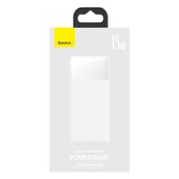 Портативний зарядний пристрій Power Bank Baseus 10000mAh 15W Bipow 2xUSB/USB-C/microUSB White