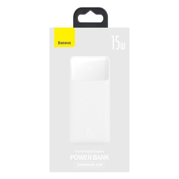 Акція на Портативное зарядное устройство Power Bank Baseus 10000mAh 15W Bipow 2xUSB/USB-C/microUSB White від MOYO