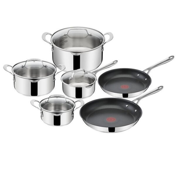 

Набор посуды Tefal Jamie Oliver Cook's Direct, 10 предметов (E304SA55)