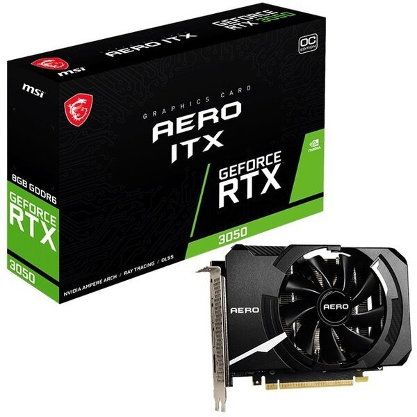 

Видеокарта MSI GeForce RTX 3050 8GB GDDR6 AERO ITX OC
