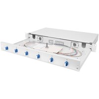 Оптична панель DIGITUS 19' 1U, 6xLC duplex, Incl, Splice Cass, OS2 Color Pigtails, Adapter (DN-96330/9)