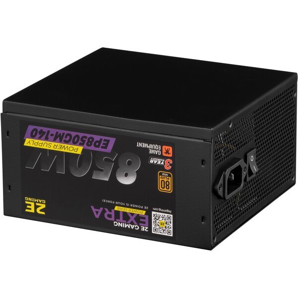 

Блок питания 2E GAMING EXTRA POWER (850W), >90%, 80+ Gold, 140mm, 1xMB 24pin(20+4), 2xCPU 8pin(4+4), 4xMolex, 6xSATA, 4
