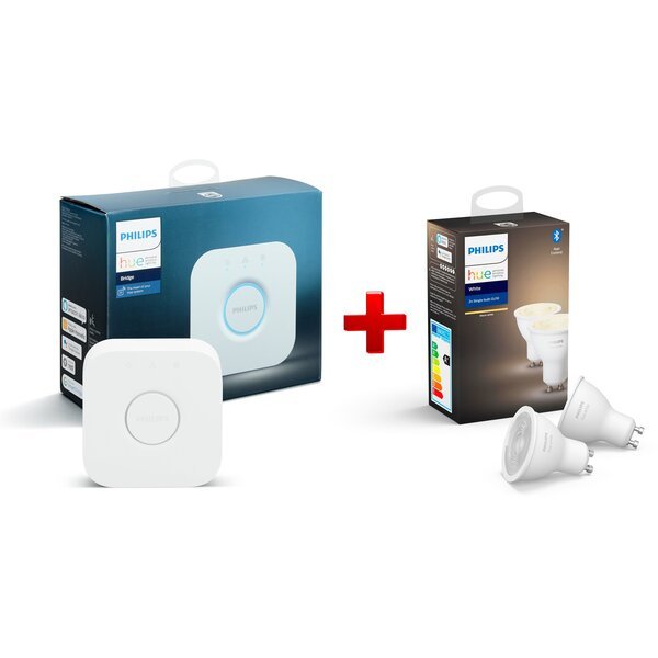 

Набор Philips Hue (Bridge, лампа GU10 White 2шт) (BRIDGE+GU10W_2P)