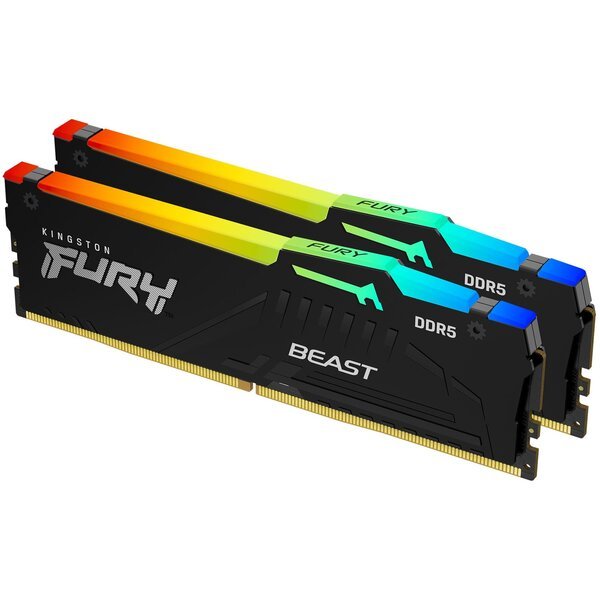 

Память ПК Kingston DDR5 16GB KIT (8GBx2) 5200 FURY Beast RGB (KF552C36BBEAK2-32)