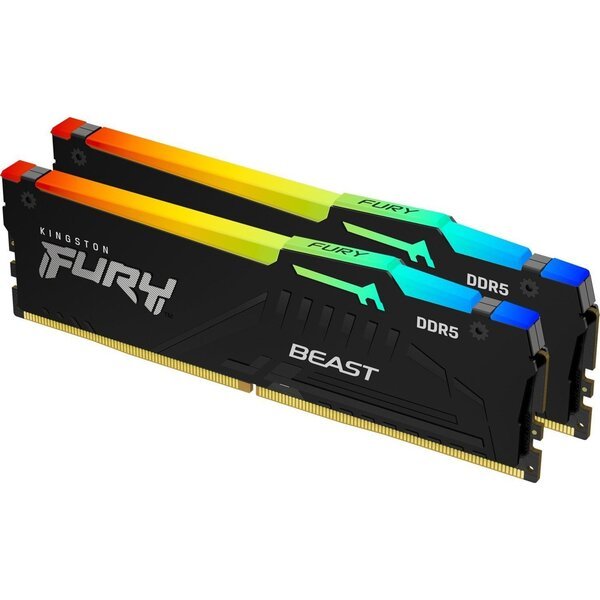 

Память ПК Kingston DDR5 16GB KIT (8GBx2) 5600 FURY Beast RGB