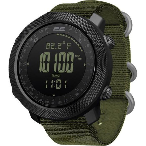 Тактичний годинник 2E Trek Pro Black з компасом, барометром та крокоміром (2E-TCW30BK)фото