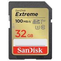 Карта памяти SanDisk SD 32GB C10 UHS-I U3 R100/W60MB/s Extreme V30 (SDSDXVT-032G-GNCINЯ)