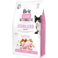 Сухой корм для стерилизованных котов с чувствительным пищеварением Brit Care Cat GF Sterilized Sensitive с кроликом, 2кг