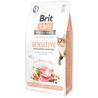 Сухий корм для вибагливих кішок Brit Care Cat GF Sensitive Digestion & Delicate Taste з індичкою та лососем, 7кг