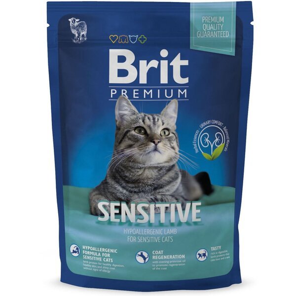 

Сухой корм для взрослых кошек с ягненком Brit Premium Adult Sensitive 1,5 кг
