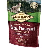 Сухий корм для дорослих кішок Carnilove Cat Duck & Pheasant Hairball Control для виведення волосяних грудок 0,4 кг