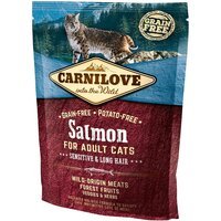 Сухий корм для дорослих кішок з чутливим травленням Carnilove Salmon Sensitive & Long Hair 0,4 кг