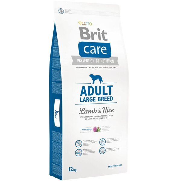 

Сухой корм для взрослых собак крупных пород Brit Care Adult Large Breed Lamb & Rice 12 кг