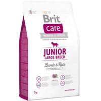 Сухий корм для цуценят та молодих собак великих порід Brit Care Junior Large Breed Lamb & Rice 3 кг