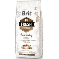 Сухий корм для дорослих, літніх собак Brit Fresh Light Fit & Slim з індичкою та горошком 12 кг