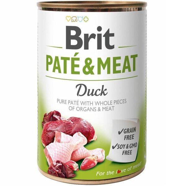 

Влажный корм для собак Brit Paté and Meat Dog 400г с уткой