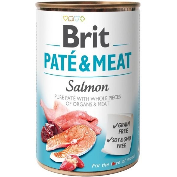 

Влажный корм для собак Brit Paté and Meat Dog 400г с лососем