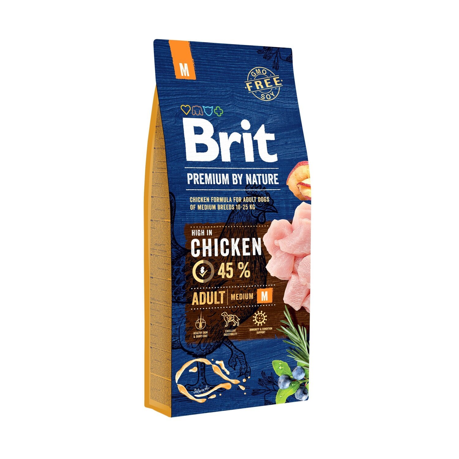 Сухий корм для дорослих собак середніх порід Brit Premium Adult M зі смаком курки 15 кгфото