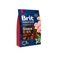 Сухой корм взрослых собак крупных пород Brit Premium Adult L для со вкусом курицы 3 кг