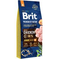 Сухой корм для щенков и молодых собак средних пород Brit Premium Junior M со вкусом курицы 15 кг