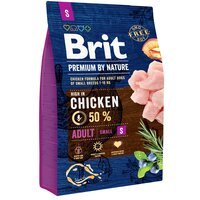 Сухой корм для взрослых собак мелких пород Brit Premium Adult S со вкусом курицы 3 кг