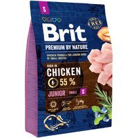 Сухой корм для щенков и молодых собак мелких пород Brit Premium Junior S со вкусом курицы 3 кг