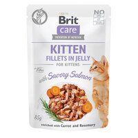 Вологий корм для кошенят Brit Care Cat pouch 85г філе в желе пікантний лосось