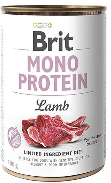 

Влажный корм для собак Brit Mono Protein Dog 400г с ягненком