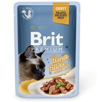 Вологий корм для котів Brit Premium pouch 85г філе тунця в соусі